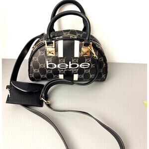 bebe Los Angeles Monogram Mini Dome Satchel Crossbody Bag & Coin Pouch